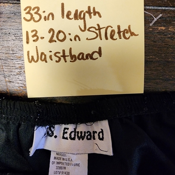 🖤 Vintage S. Edward Black Sparkly A-Line Midi Skirt - Picture 4 of 6